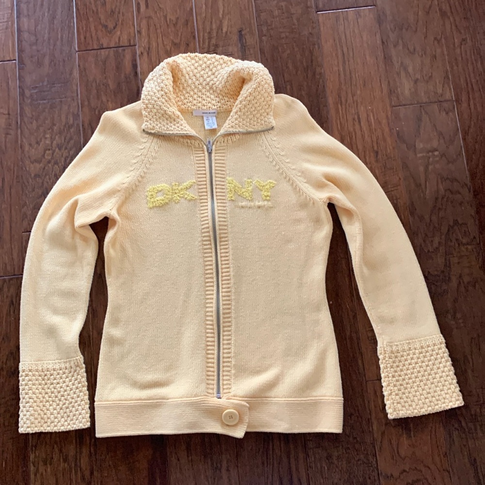 DKNY Yellow Women's Sweater Cardigan